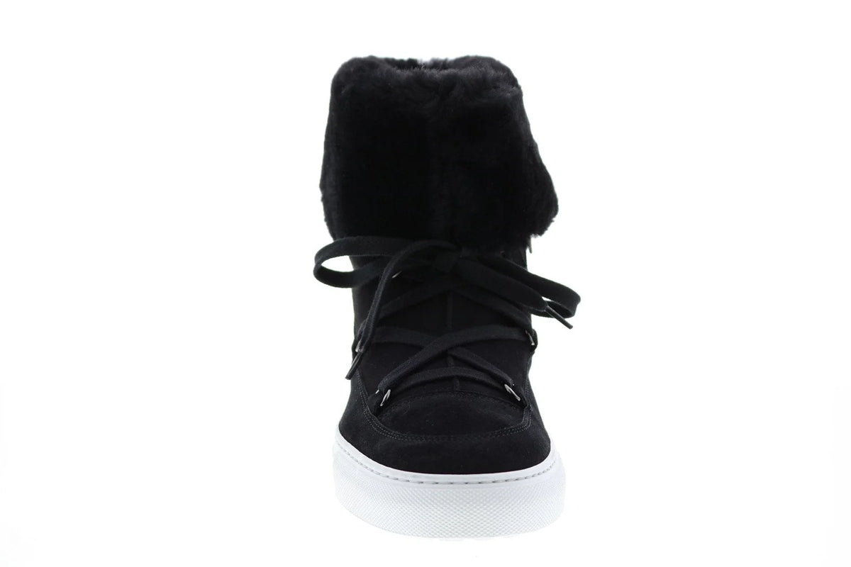 Aquatalia Valarie Suede Shearling Womens Black Suede Zip Laced Boots