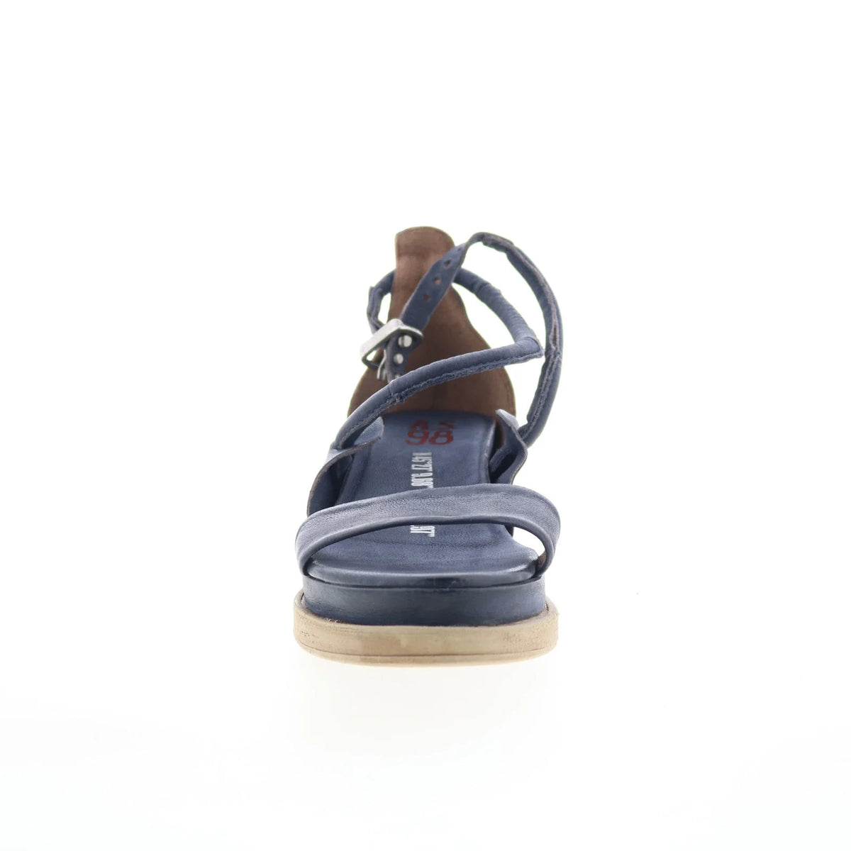 Laike Womens Black Leather Hook & Loop Platform Sandals Shoes
