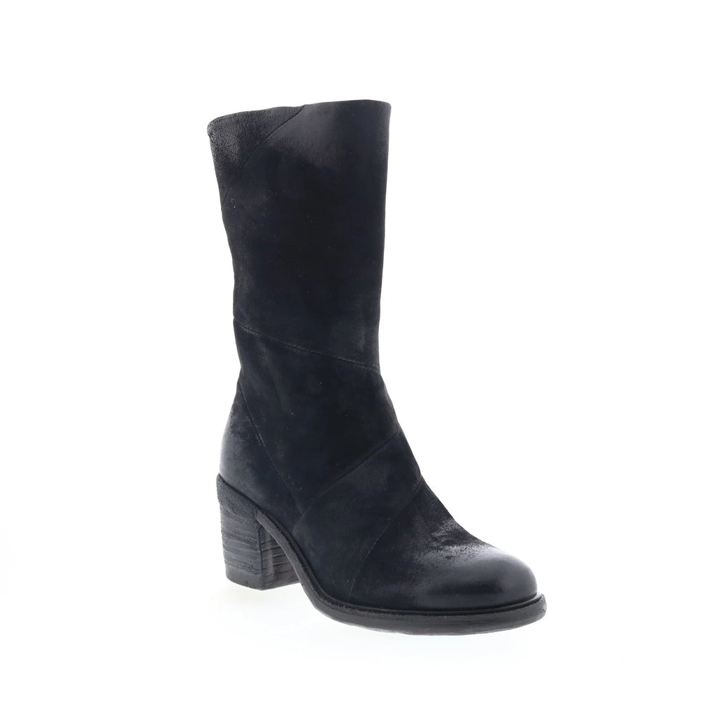 Justin Womens Black Suede Zipper Casual Dress Boots