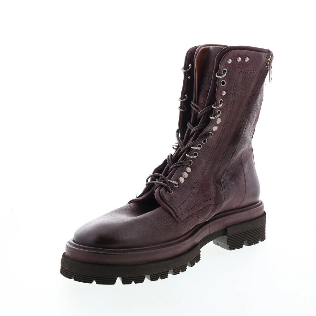 Hubie A59210-201 Womens Burgundy Leather Lace Up Casual Dress Boots