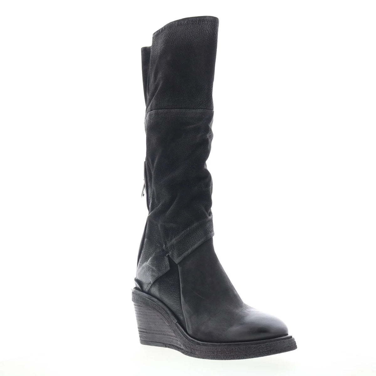 Templeton Womens Black Leather Zipper Casual Dress Boots