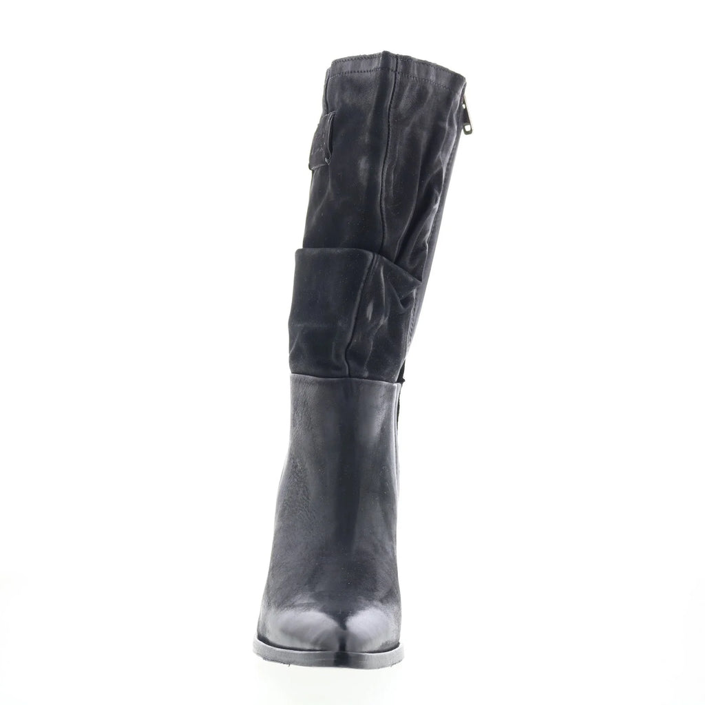 Faron Womens Black Leather Zipper Casual Dress Boots