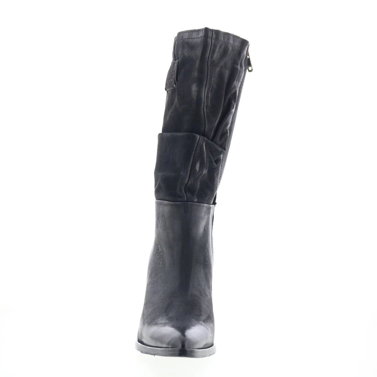 Faron Womens Black Leather Zipper Casual Dress Boots
