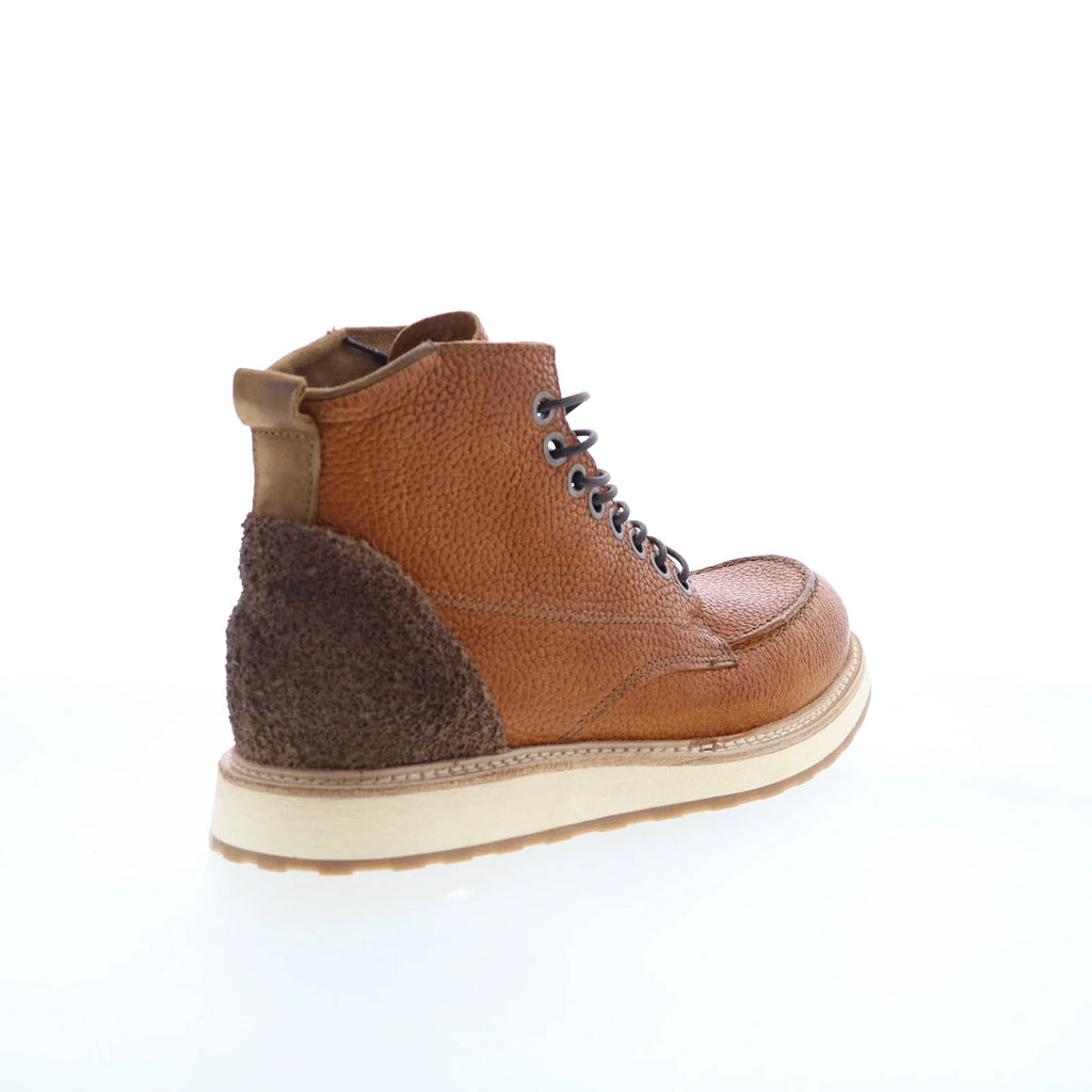 Christian Mens Brown Leather Lace Up Casual Dress Boots