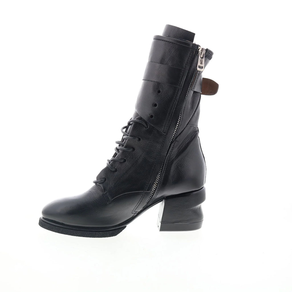 Layne Womens Black Leather Zipper Casual Dress Boots