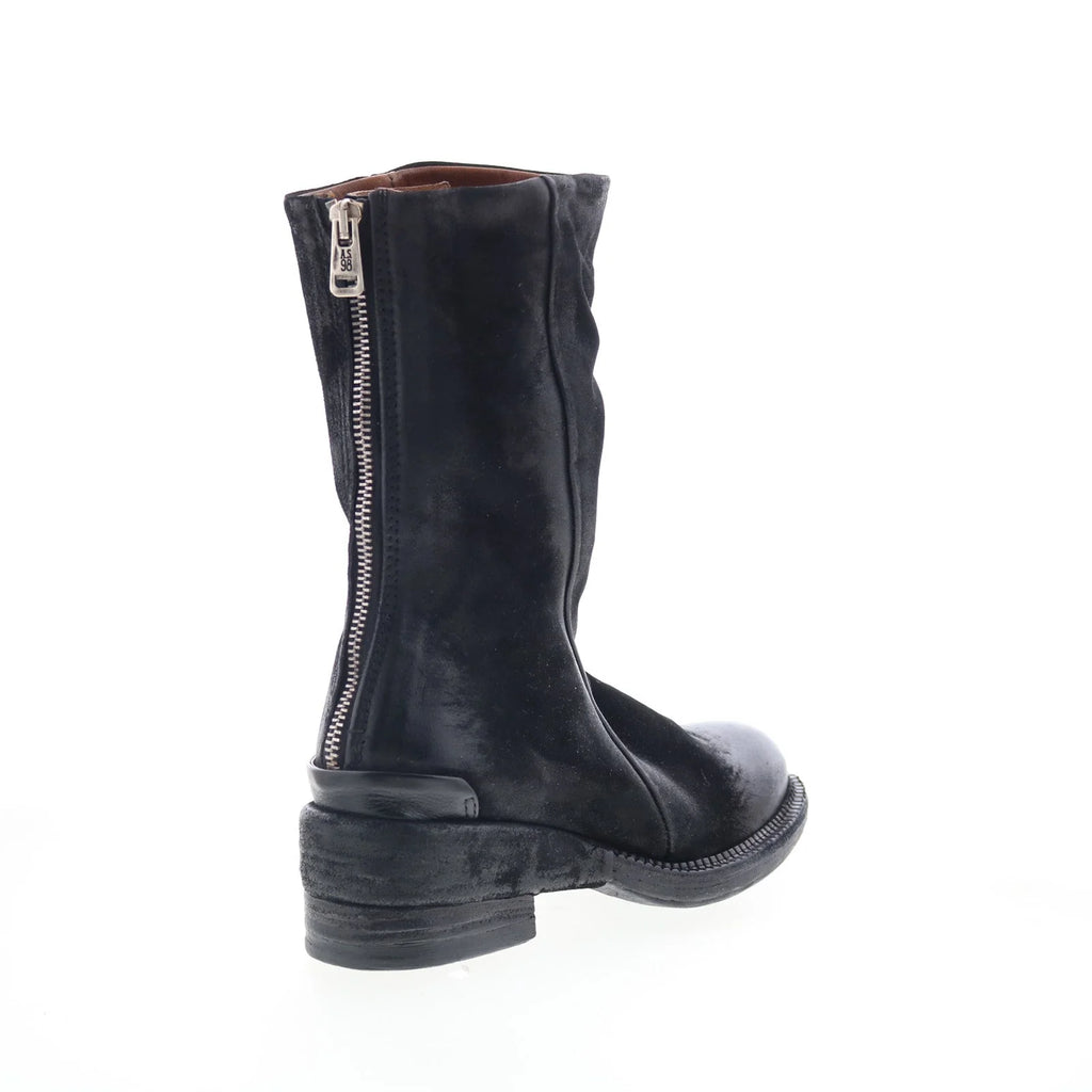 Saddler Womens Black Leather Zipper Casual Dress Boots