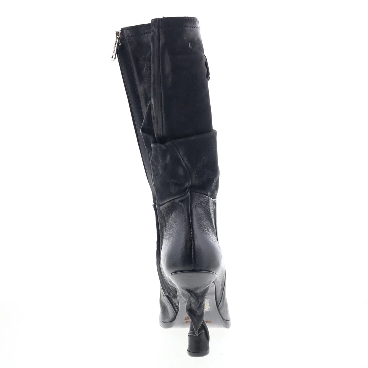 Faron Womens Black Leather Zipper Casual Dress Boots