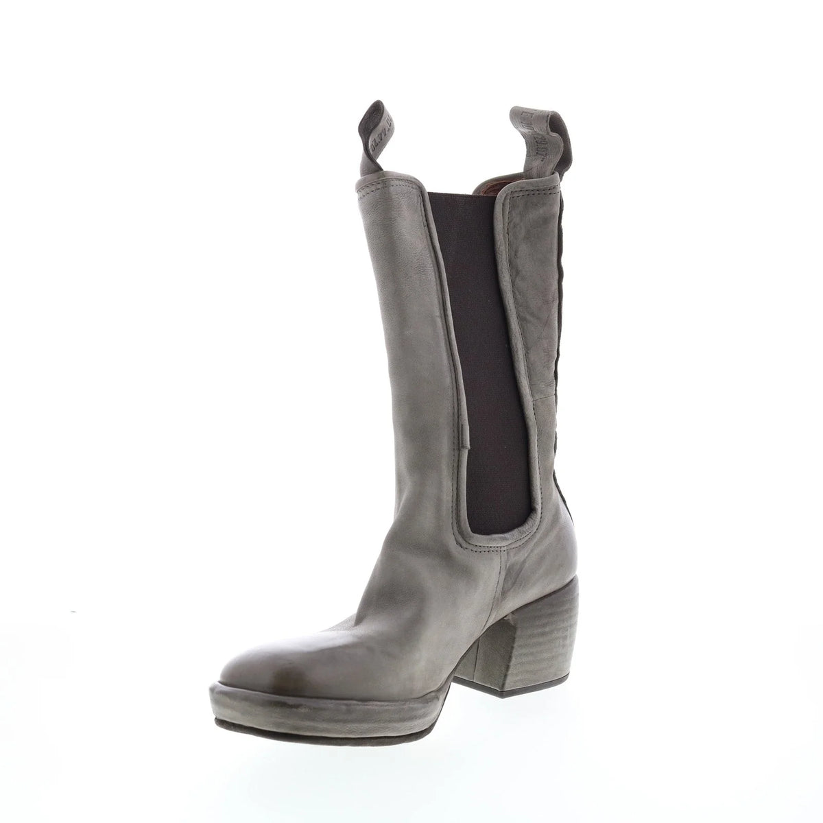 Collins A57202-302 Womens Gray Leather Slip On Chelsea Boots