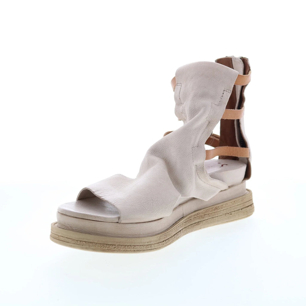 Lowry A15005-102 Womens Beige Leather Platform Sandals Shoes