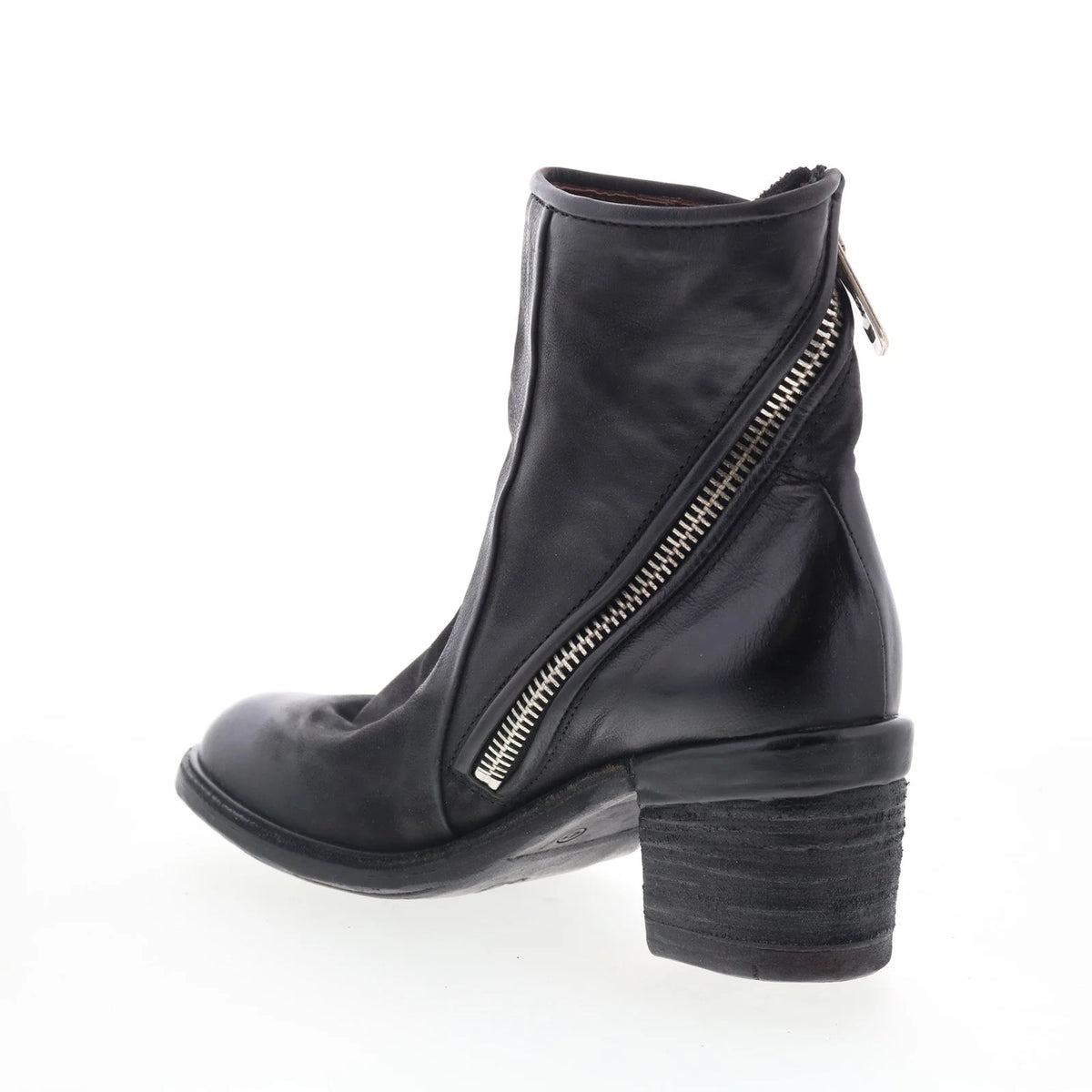Jase Womens Black Leather Zipper Ankle & Booties Boots