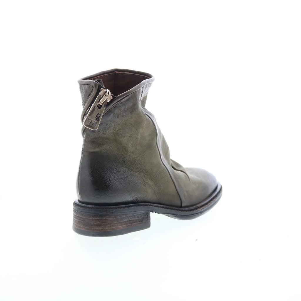Fleetwood Womens Green Leather Zipper Casual Dress Boots