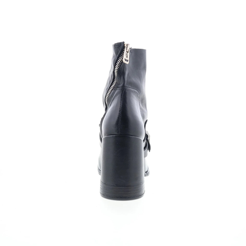 Eddie Womens Black Leather Zipper Casual Dress Boots