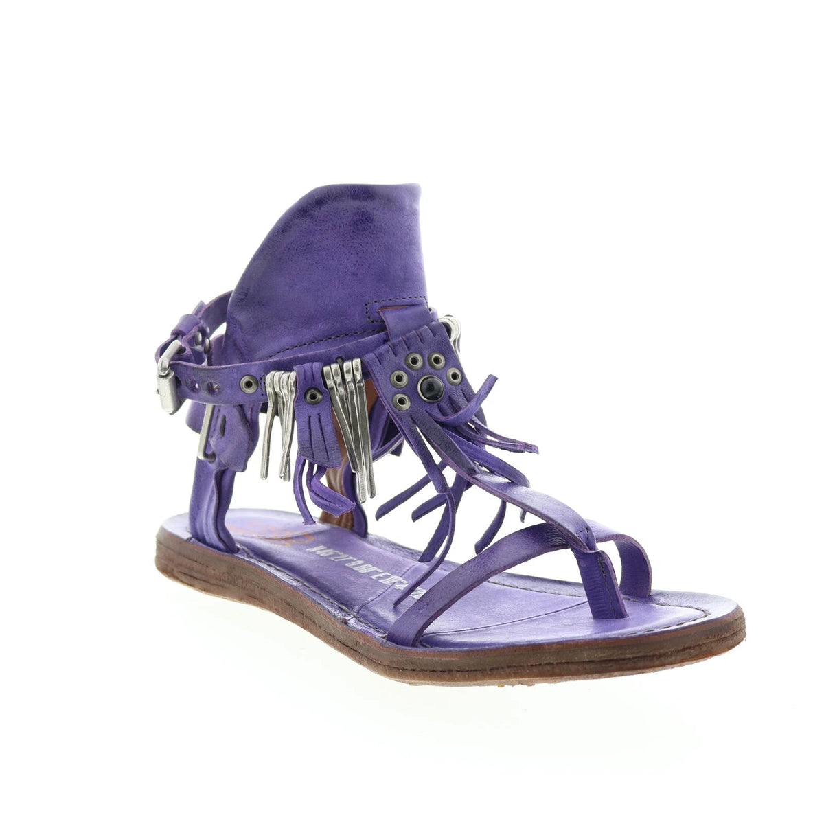 Rowan 534010-1105 Womens Purple Leather Strap Sandals Shoes