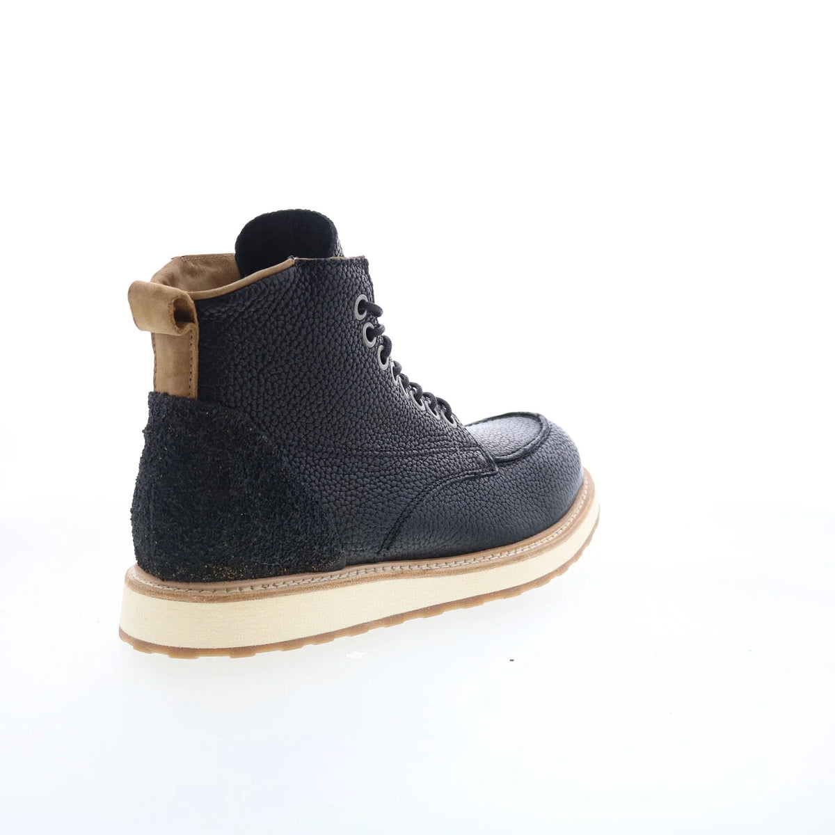 Christian Mens Black Leather Lace Up Casual Dress Boots