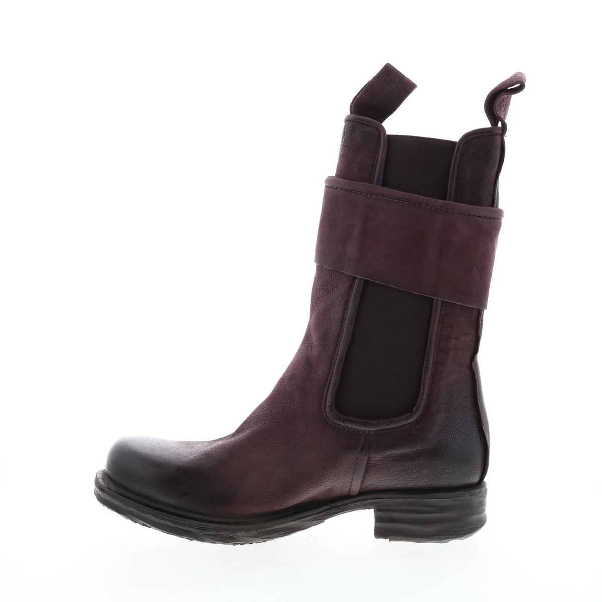Sikes A50216-102 Womens Burgundy Leather Slip On Chelsea Boots