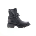 Lider Womens Black Leather Zipper Casual Dress Boots