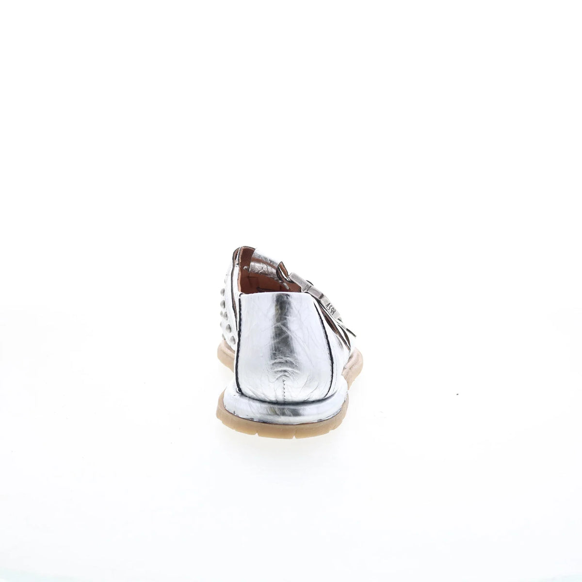 Thorpe Womens Silver Leather Hook & Loop Loafer Flats Shoes
