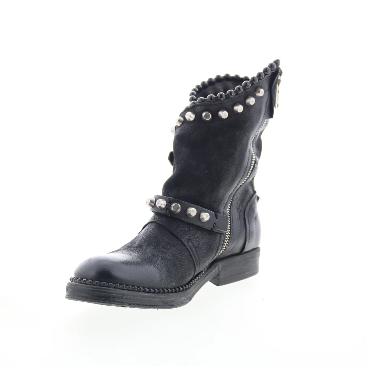 Vianne Womens Black Leather Zipper Casual Dress Boots