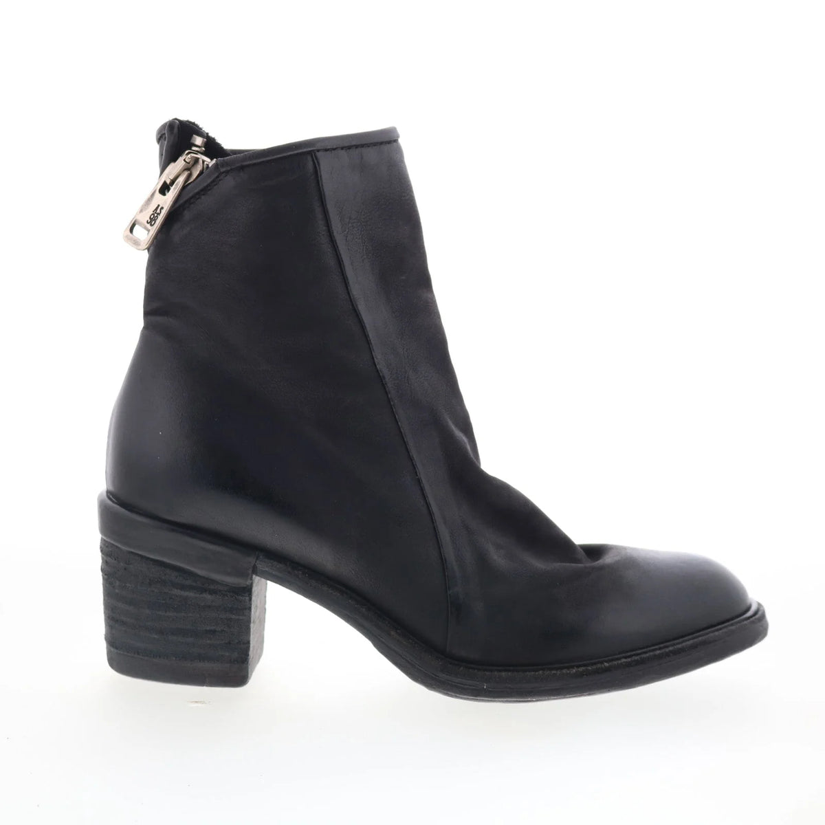 Jase Womens Black Leather Zipper Ankle & Booties Boots