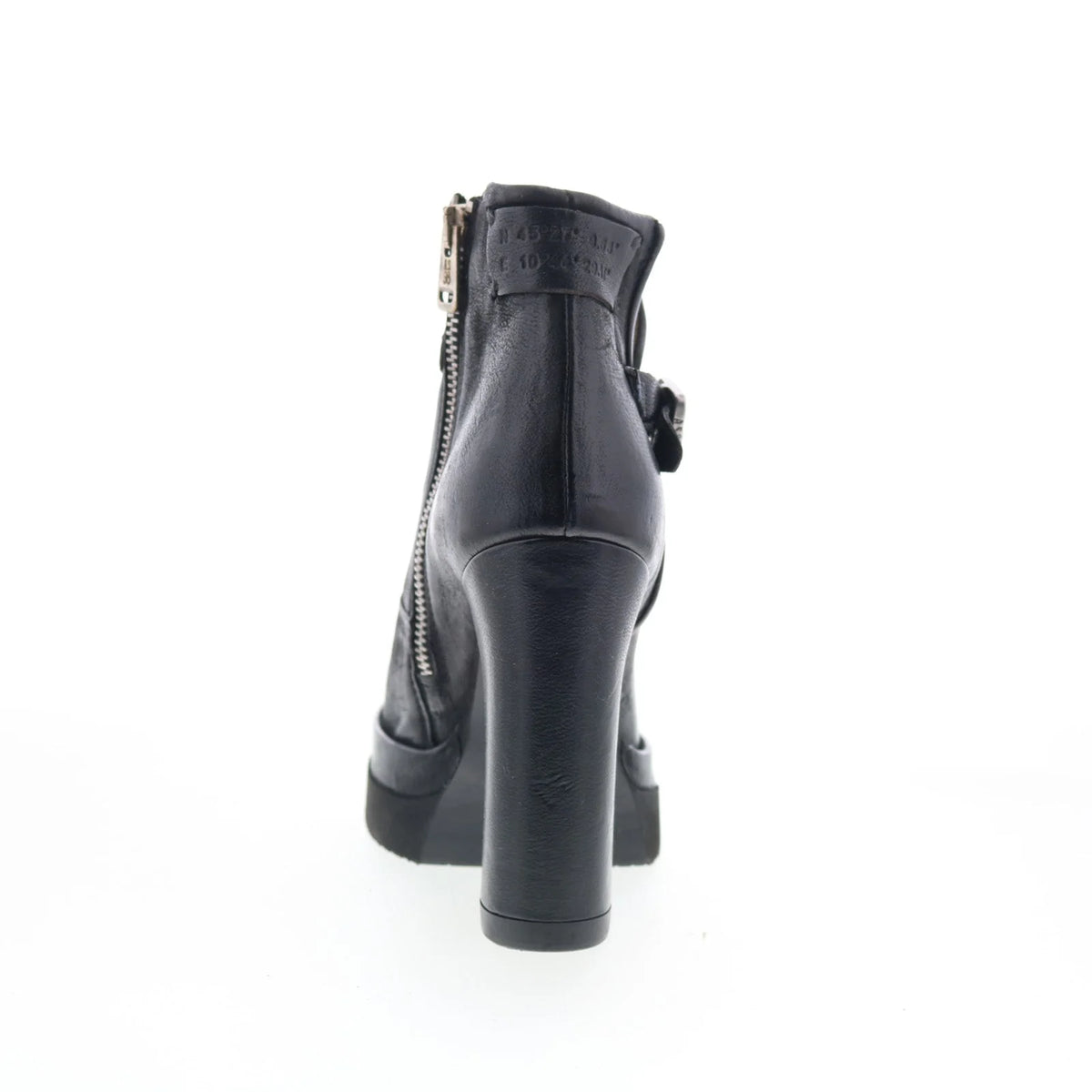 Vinal Womens Black Leather Zipper Ankle & Booties Boots