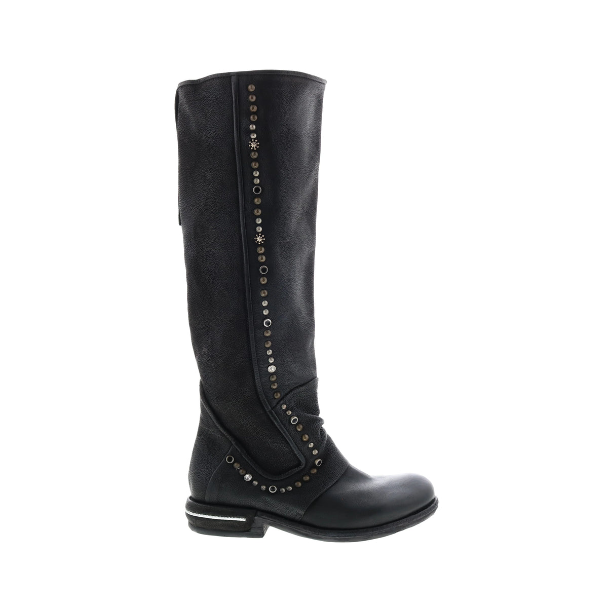 Tye 516338-201 Womens Black Leather Zipper Knee High Boots