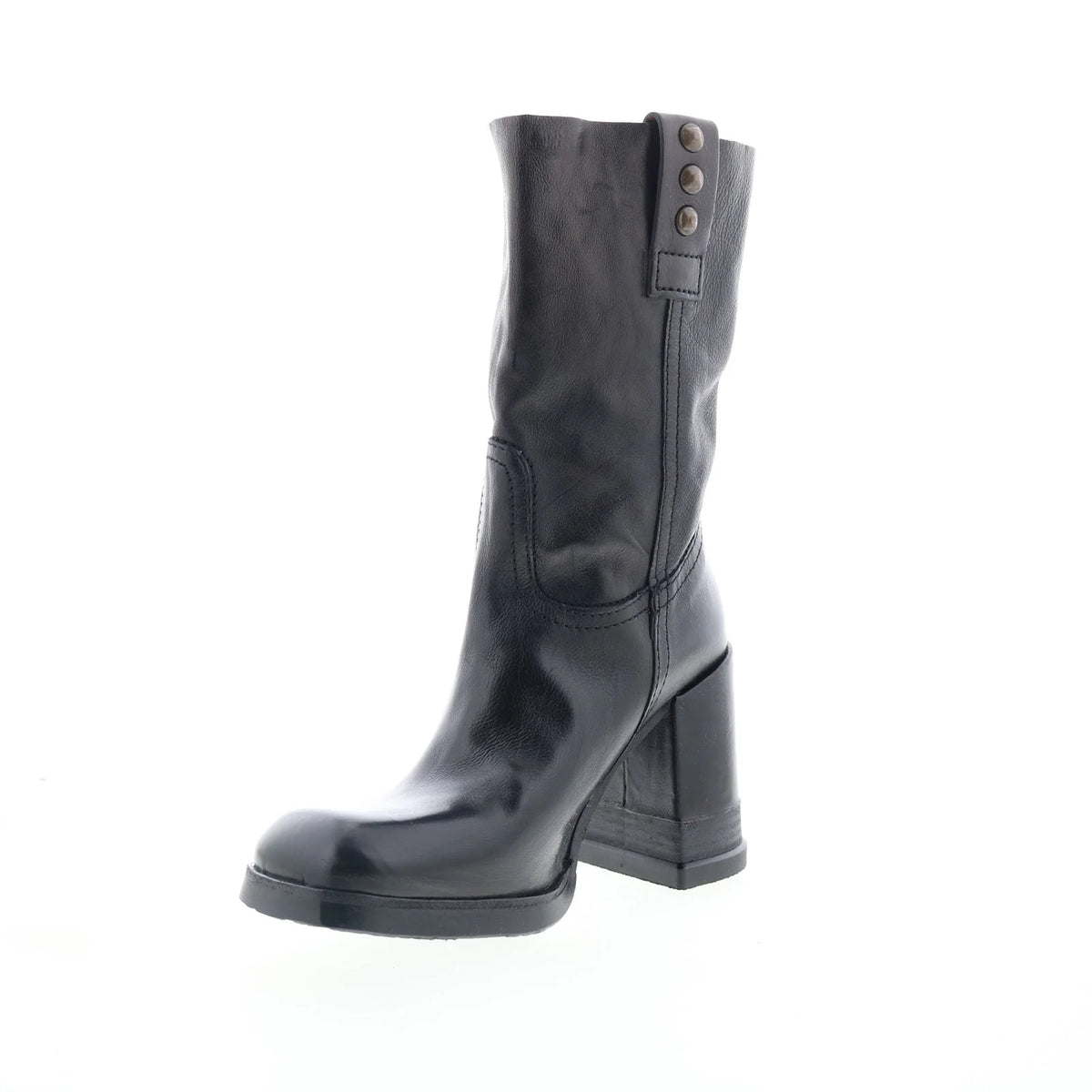 Lyam Womens Black Leather Slip On Casual Dress Boots