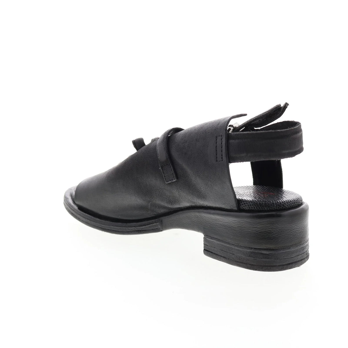 Simmy A70002-101 Womens Black Leather Hook & Loop Strap Heels Shoes