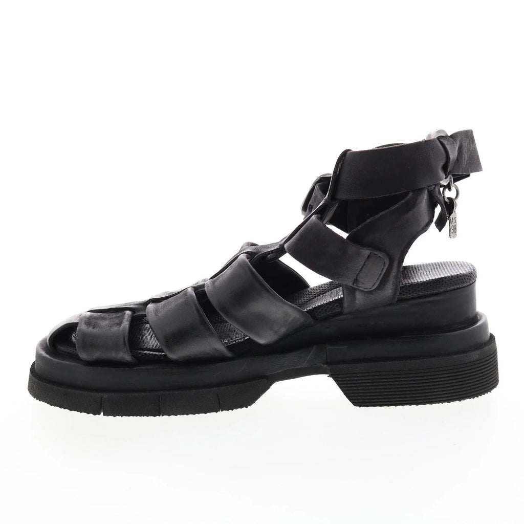 Colter A68002-101 Womens Black Leather Gladiator Sandals Shoes