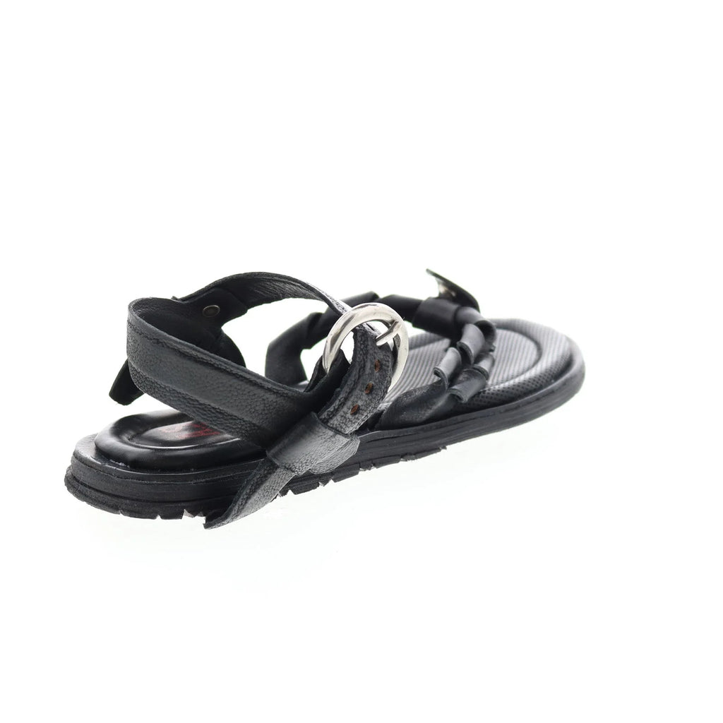 Tarron A84001-101 Womens Black Leather Strap Sandals Shoes