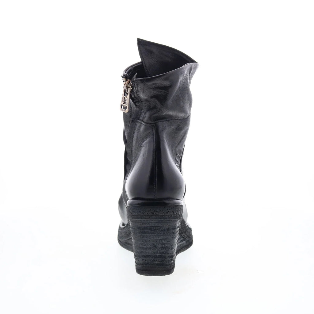 Tremont Womens Black Leather Zipper Casual Dress Boots