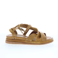 Salvie Womens Brown Leather Hook & Loop Strap Sandals Shoes