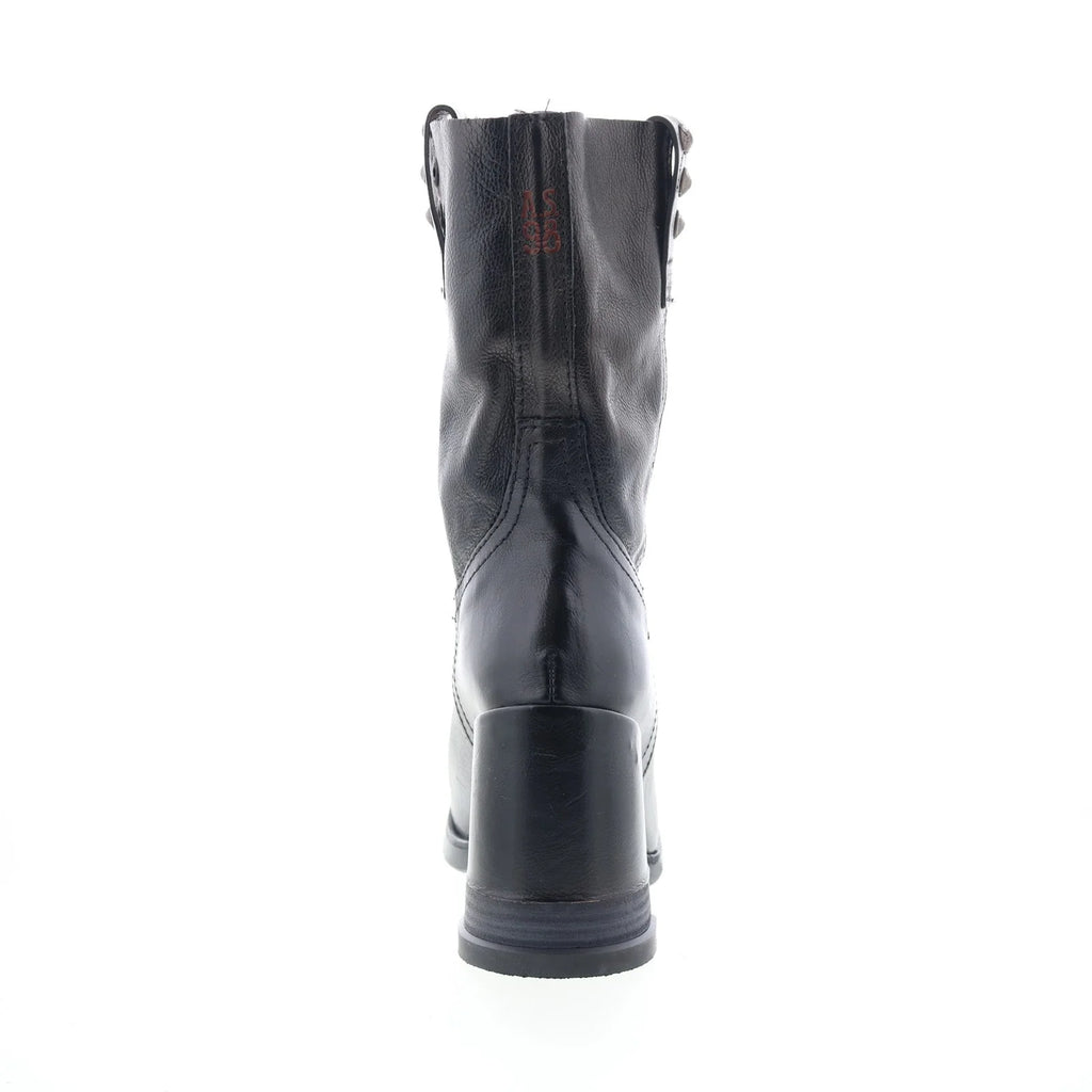 Lyam Womens Black Leather Slip On Casual Dress Boots