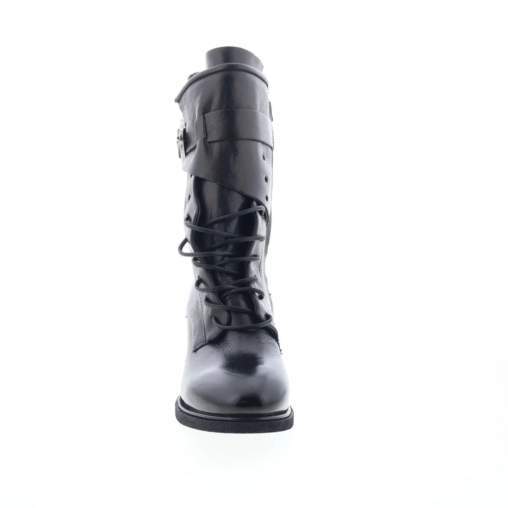 Layne Womens Black Leather Zipper Casual Dress Boots