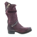 Siggs Womens Burgundy Leather Zipper Casual Dress Boots