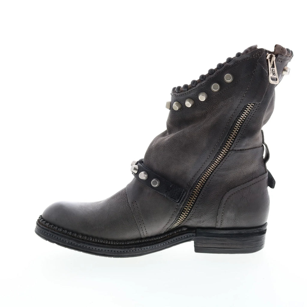 Vianne 250202-102 Womens Gray Leather Hook & Loop Casual Dress Boots