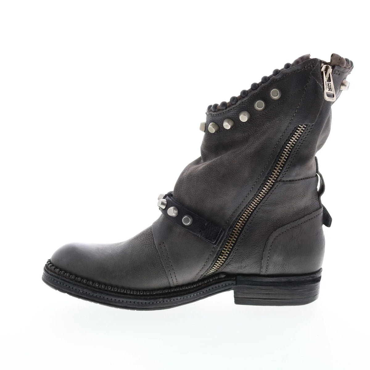 Vianne 250202-102 Womens Gray Leather Hook & Loop Casual Dress Boots