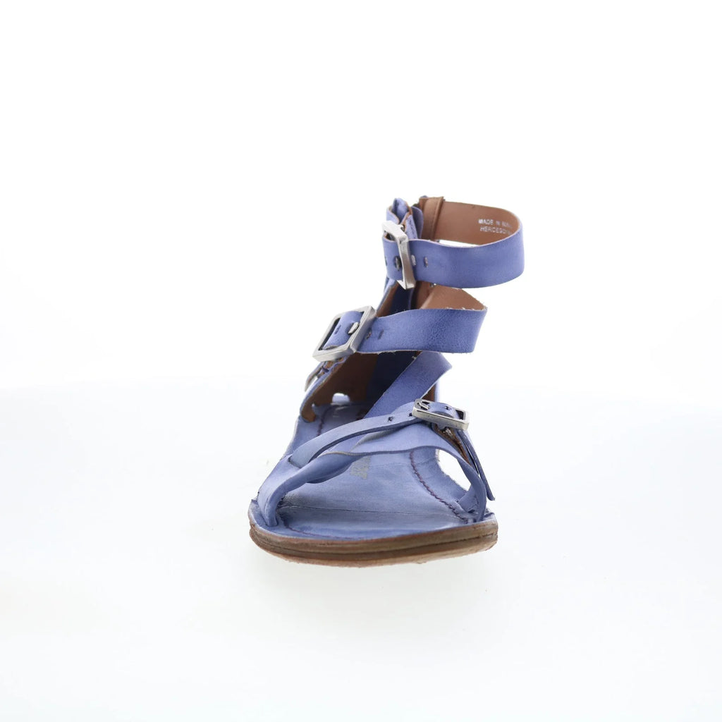 Reynolds Womens Blue Leather Hook & Loop Strap Sandals Shoes