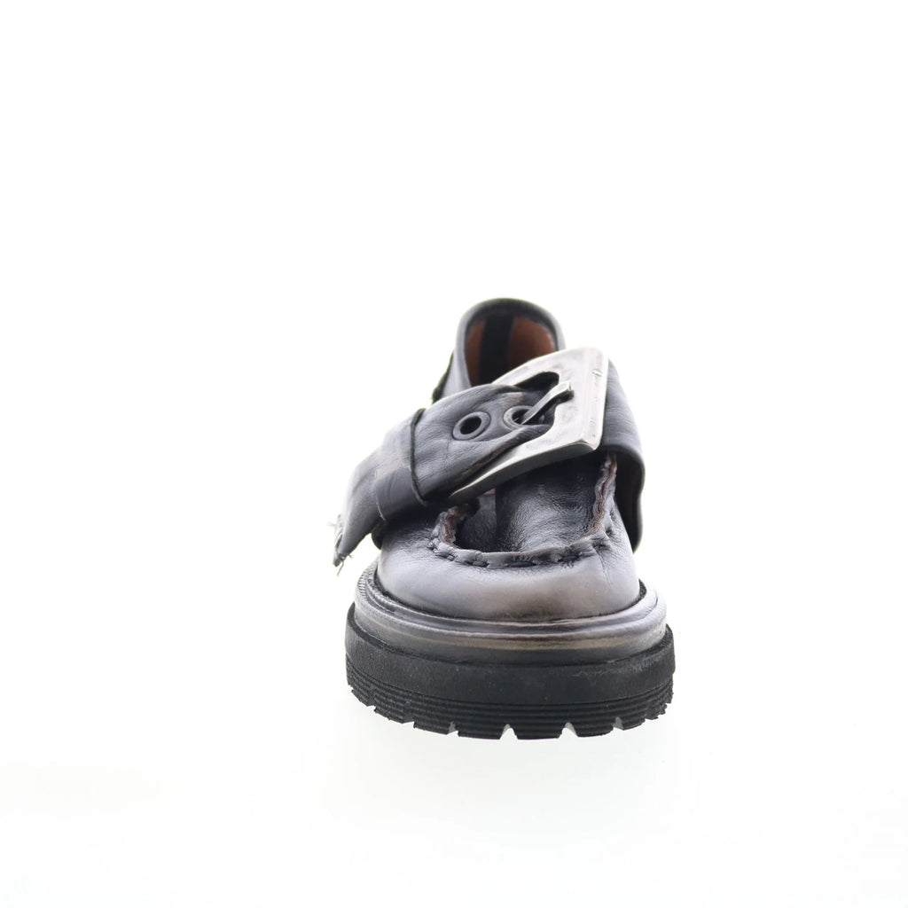 Heddy Womens Black Leather Slip On Loafers & Slip Ons Casual Shoes
