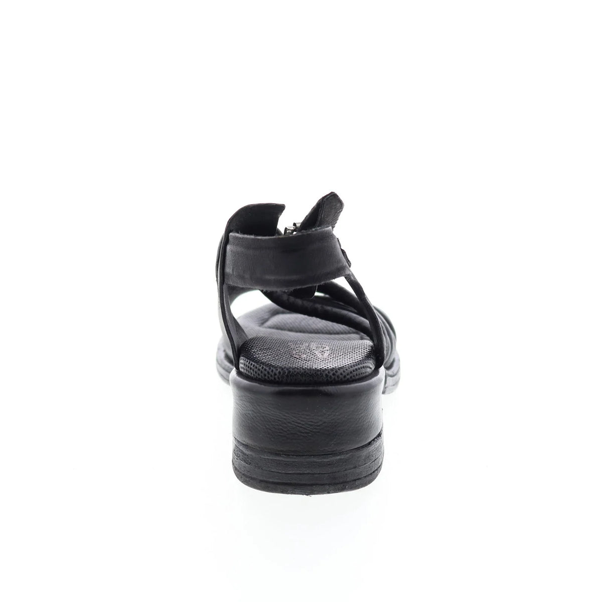 Simmy A70002-101 Womens Black Leather Hook & Loop Strap Heels Shoes