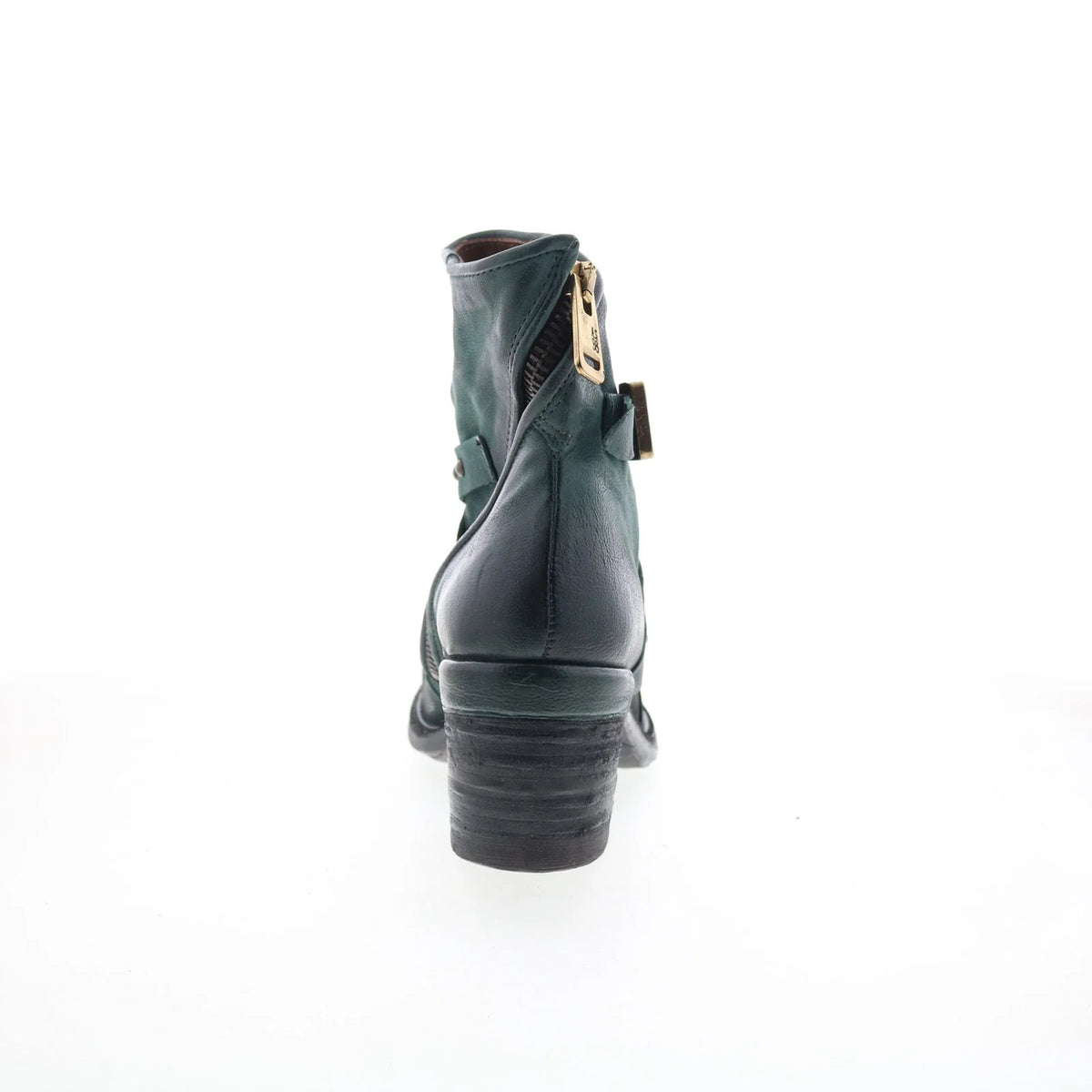 Jeffy Womens Green Leather Zipper Casual Dress Boots