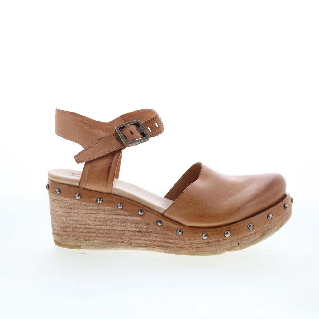 Pietro Womens Brown Leather Hook & Loop Wedges Sandals Shoes