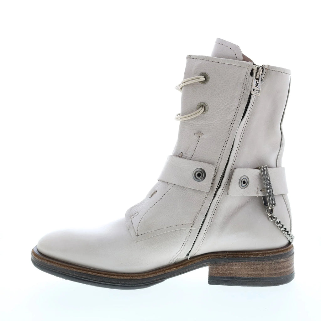 Faust A51202-101 Womens Beige Leather Hook & Loop Casual Dress Boots