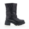 Edwin Womens Black Leather Zipper Casual Dress Boots