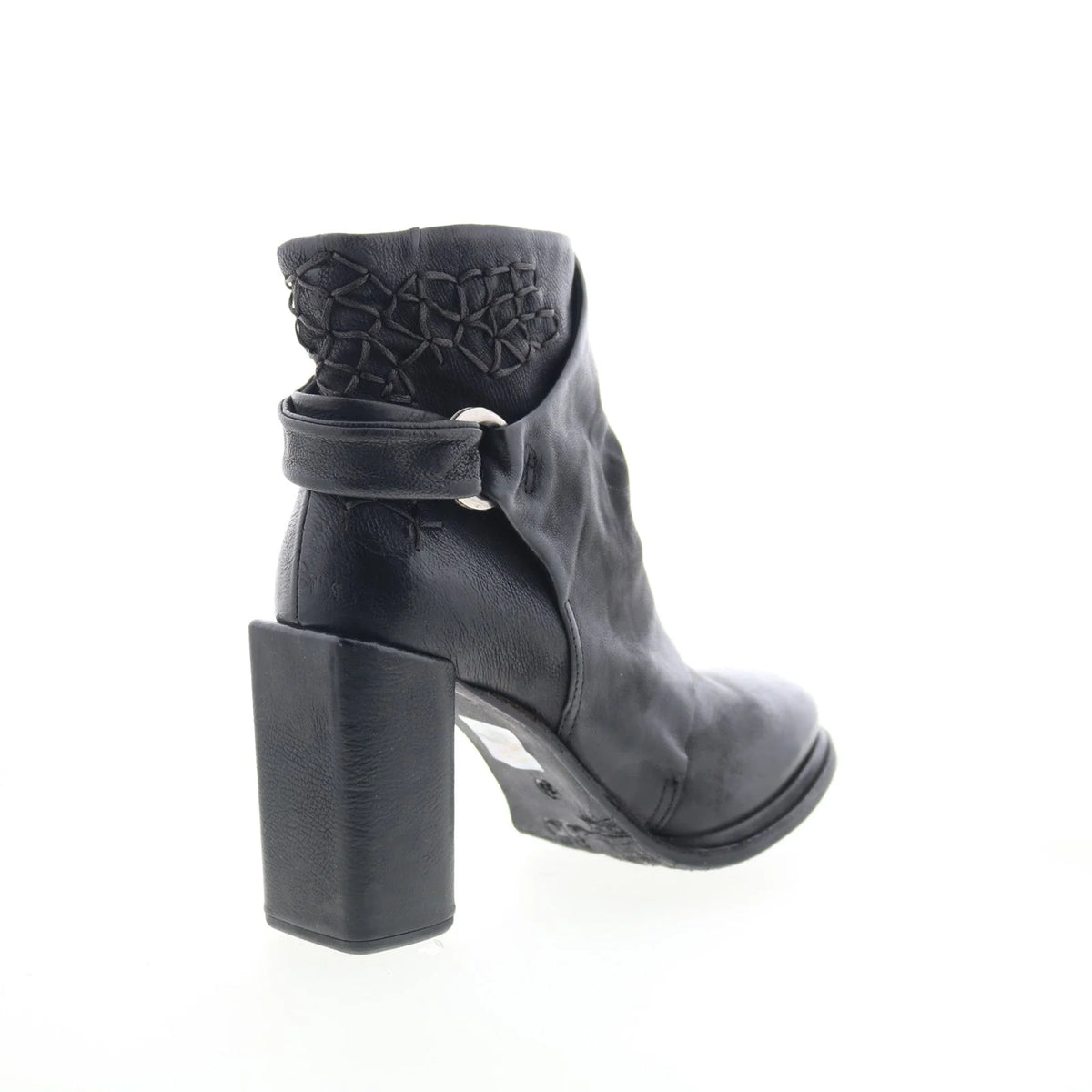 Swanson Womens Black Leather Zipper Ankle & Booties Boots