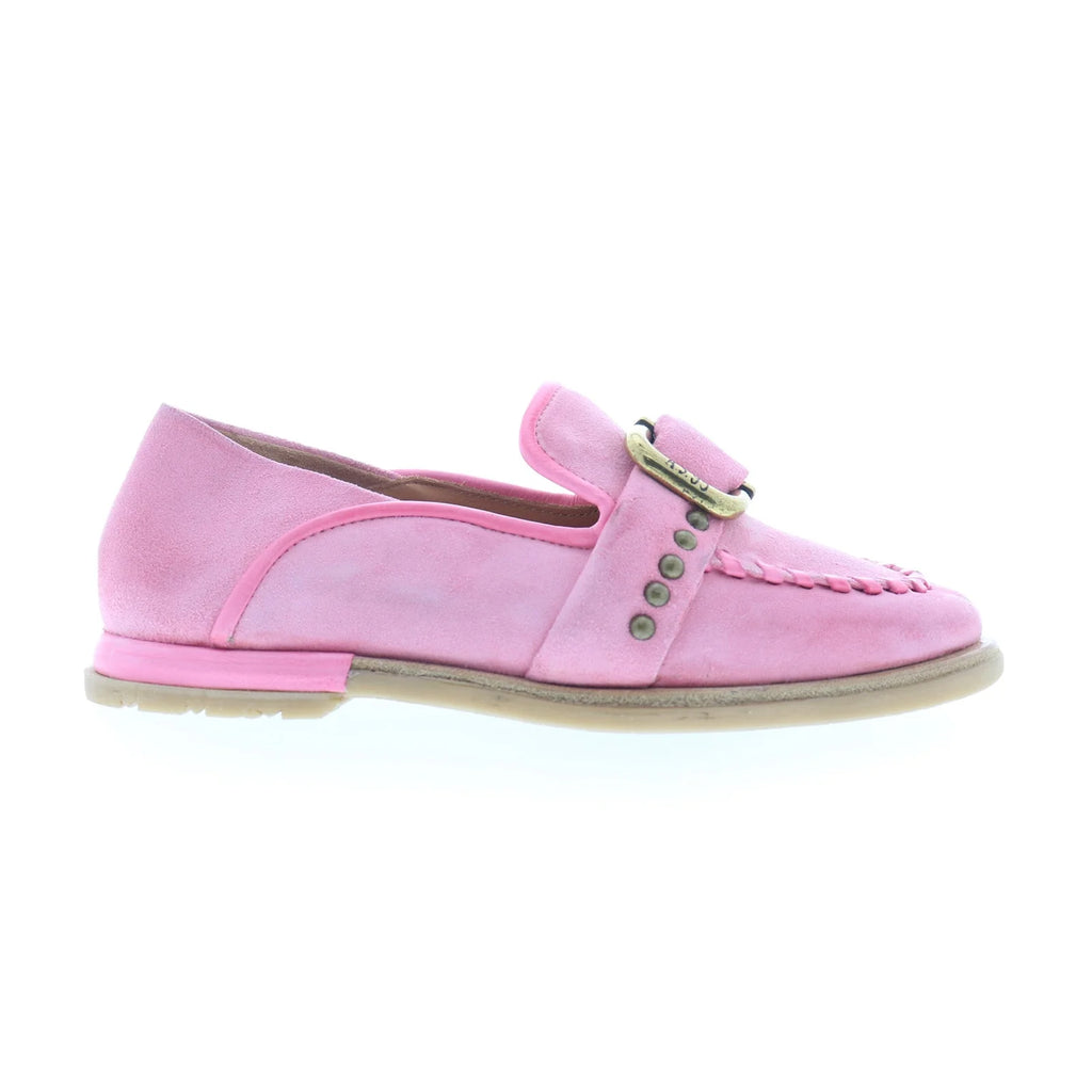 Tayte Womens Pink Leather Hook & Loop Loafer Flats Shoes