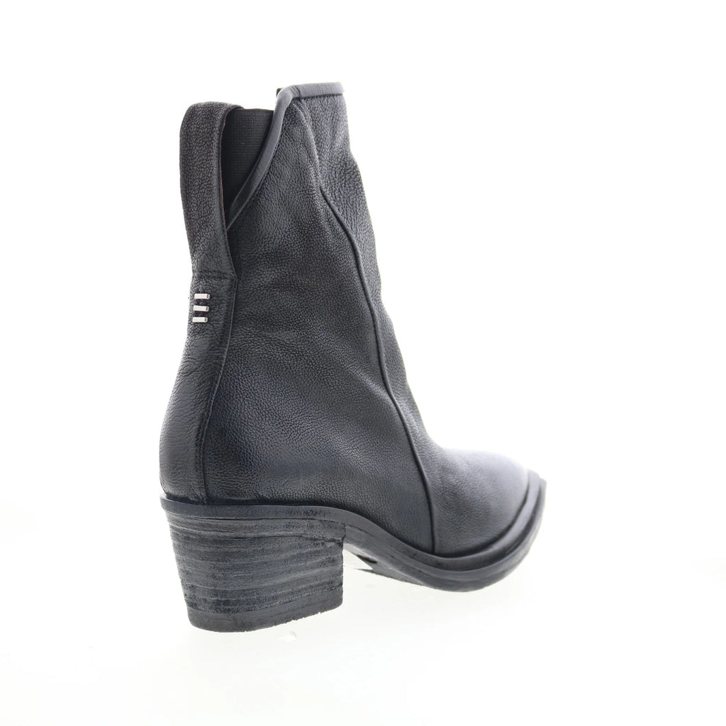 Imogene Womens Black Leather Slip On Ankle & Booties Boots