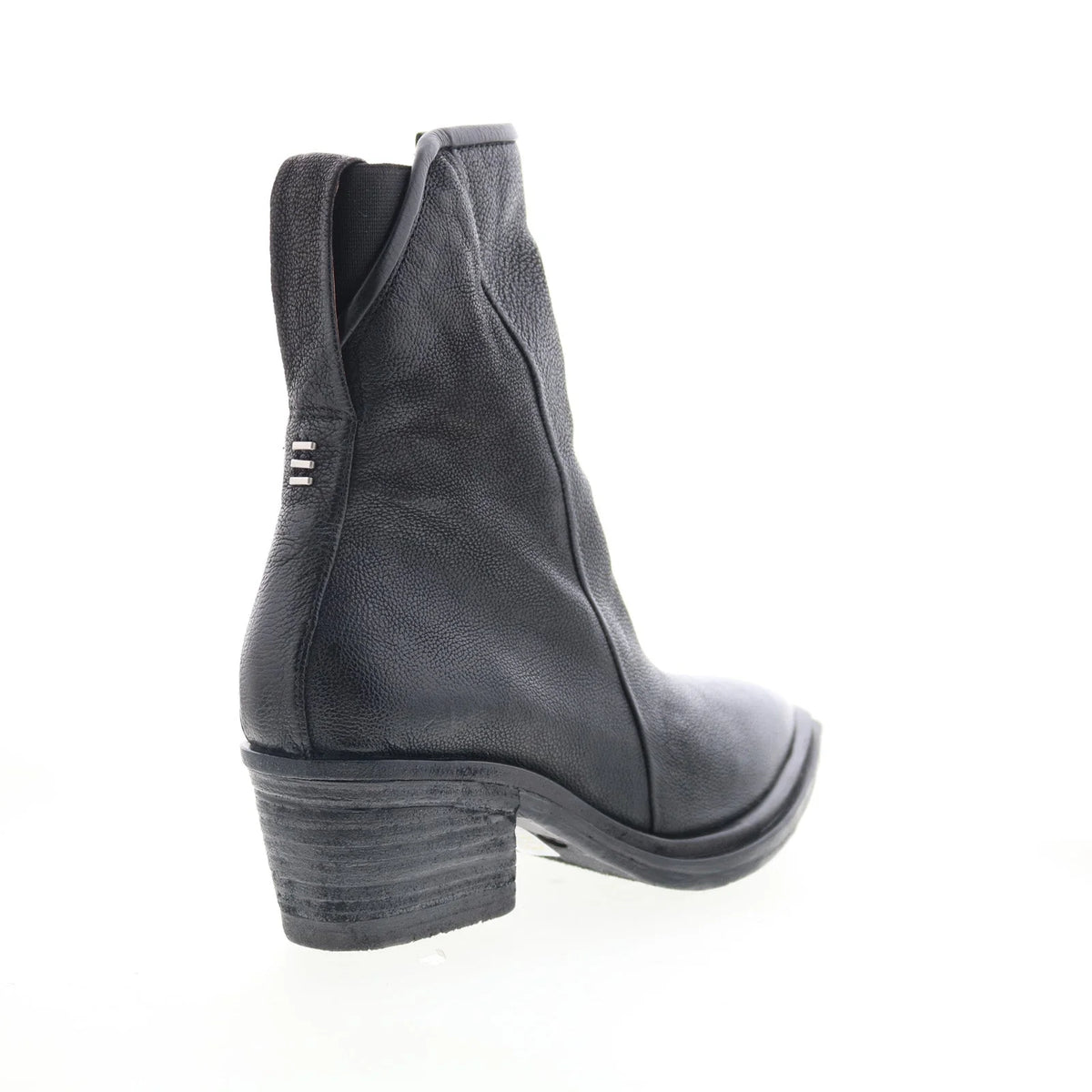 Imogene Womens Black Leather Slip On Ankle & Booties Boots