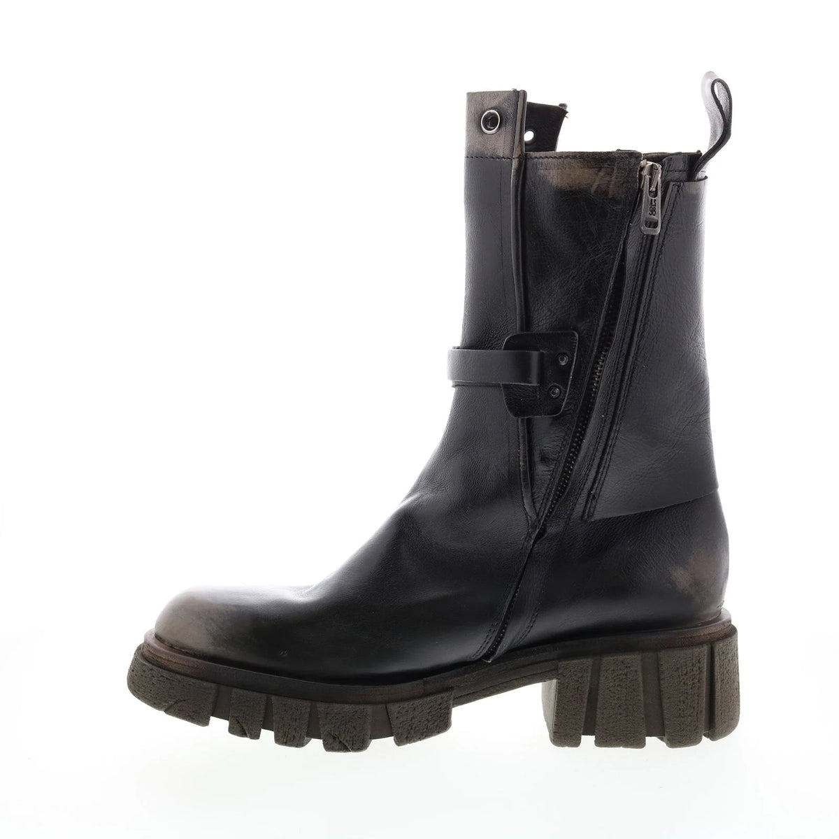 Hallsey A54202-101 Womens Black Leather Casual Dress Boots
