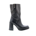 Lyam Womens Black Leather Slip On Casual Dress Boots