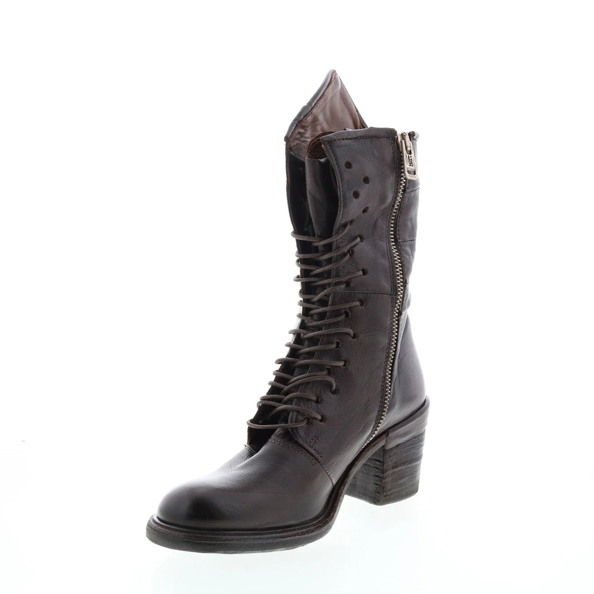 Jasper A24202-101 Womens Brown Leather Lace Up Casual Dress Boots